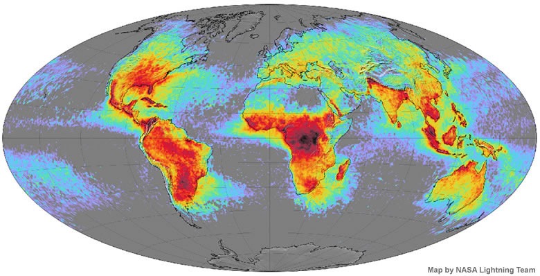 Lightning strikes mapping